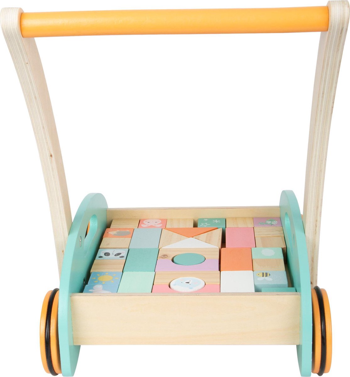 Small Foot Loopwagen Auto Junior 36 Cm Hout/staal/oranje - Blauw