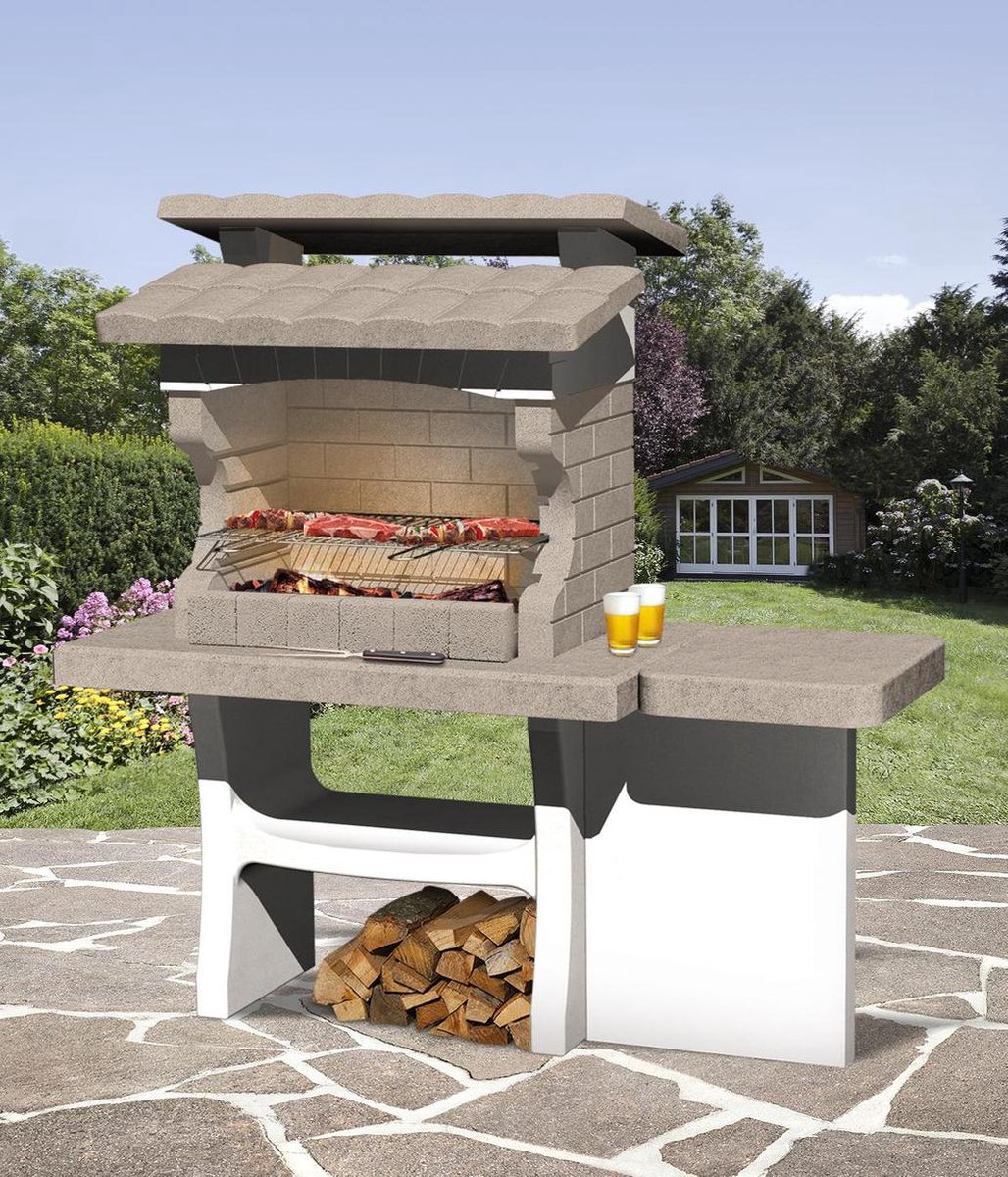 Sarom Fuoco - Betonnen Barbecue - Luxor - 159 X 72 X 161,5 Cm - Wit