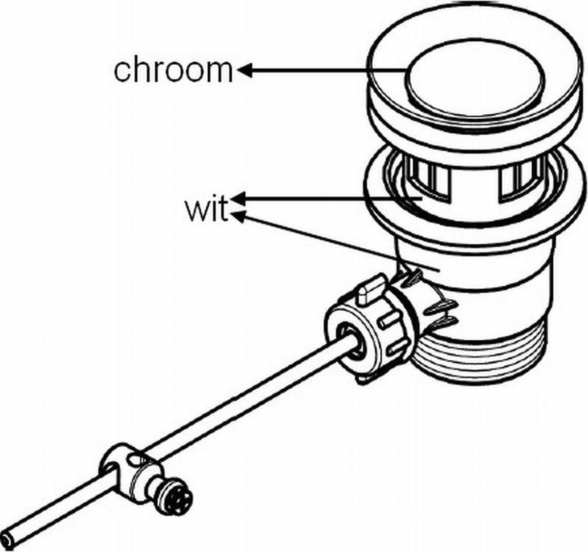 Hansgrohe waste garnituur 1 1/4 zonder sifon chroom 92168000