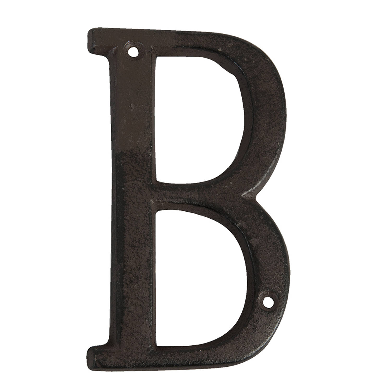 Clayre & Eef Ijzeren Letter B 6y0840-b 13 Cm - Ijzer Decoratie - Bruin