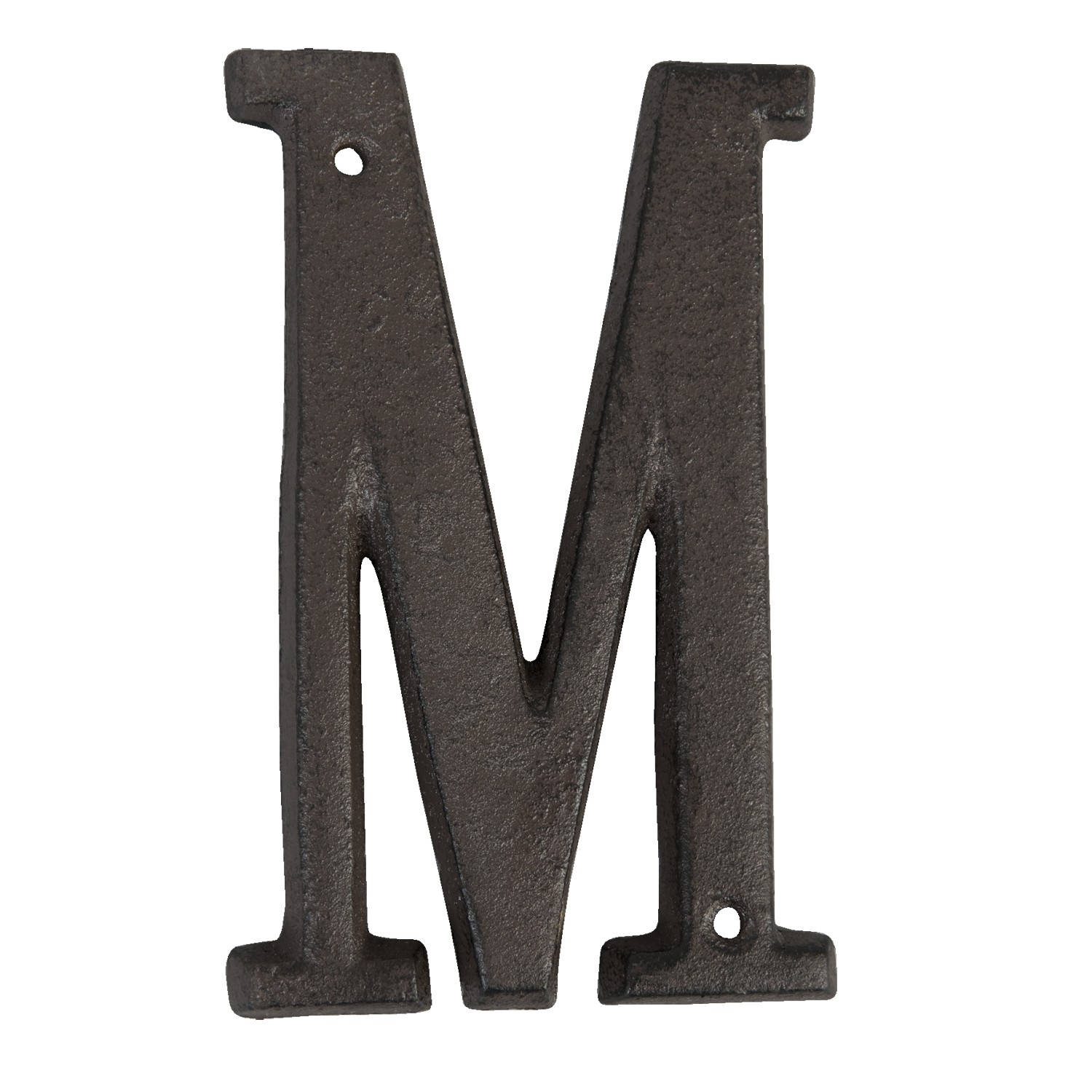 Clayre & Eef Ijzeren Letter M 6y0840-m 13 Cm - Ijzer Decoratie - Bruin