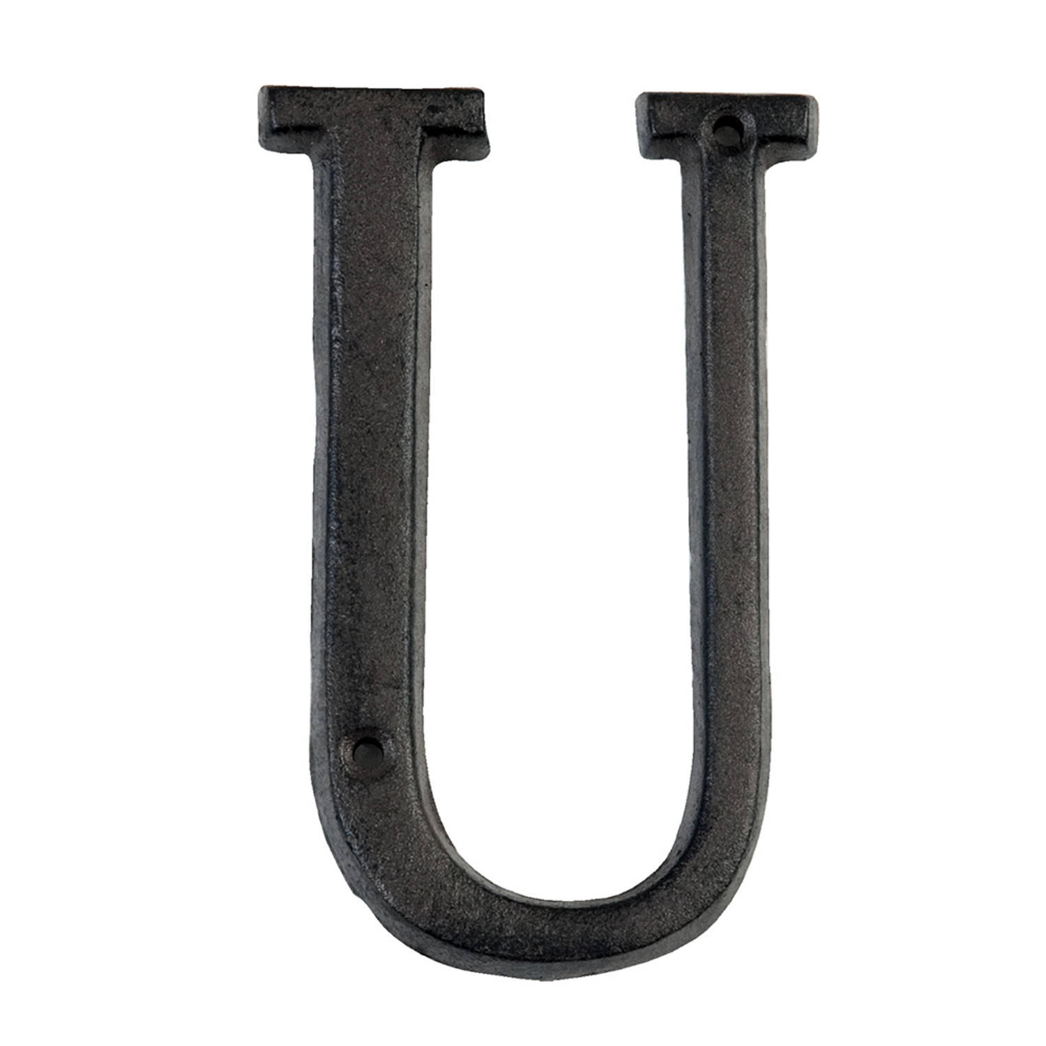 Clayre & Eef Ijzeren Letter U 6y0840-u 13 Cm - Ijzer Decoratie - Bruin