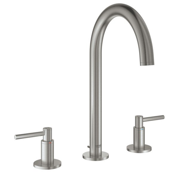 Grohe Atrio 3-gats wastafelkraan M-size met waste m. hoge draaibare uitloop supersteel 20009dc3