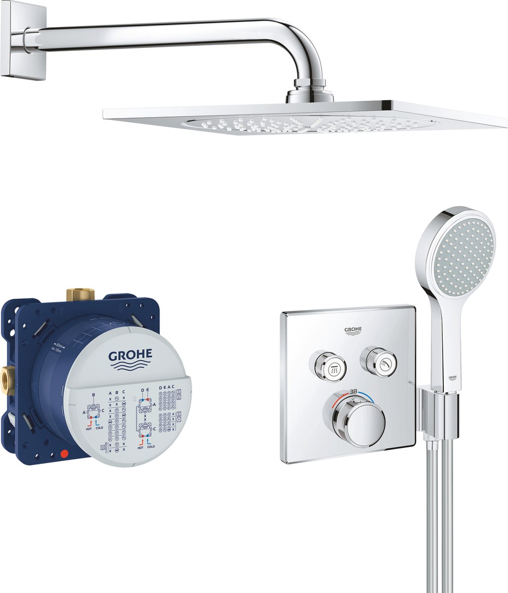 Grohe Grohtherm smartcontrol Comfortset inbouw F-serie 254 chroom 34742000