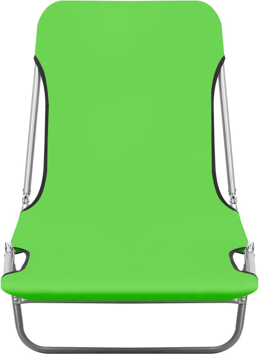 Vidaxl Ligbedden Inklapbaar 2 St Staal En Stof - Groen