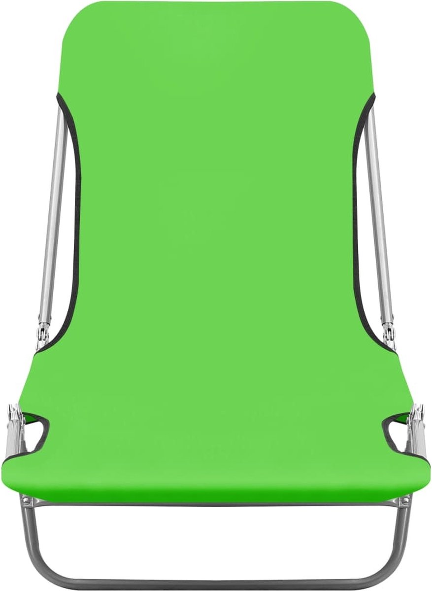 Vidaxl Ligbedden Inklapbaar 2 St Staal En Stof - Groen