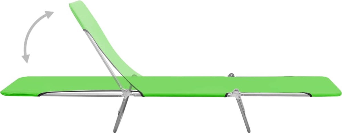 Vidaxl Ligbedden Inklapbaar 2 St Staal En Stof - Groen