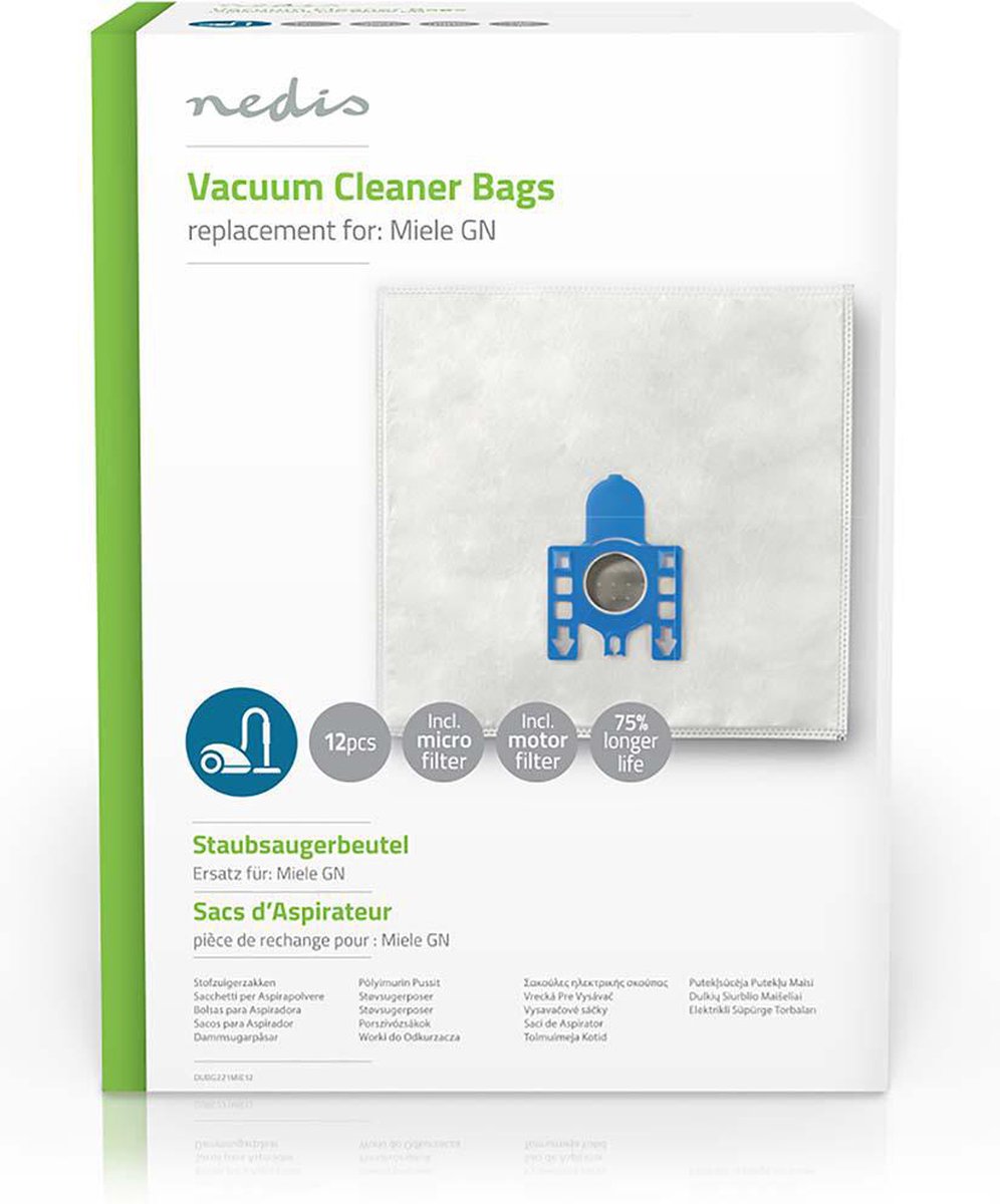 Nedis Dubg221mie12 Stofzuigerzak Miele Gn