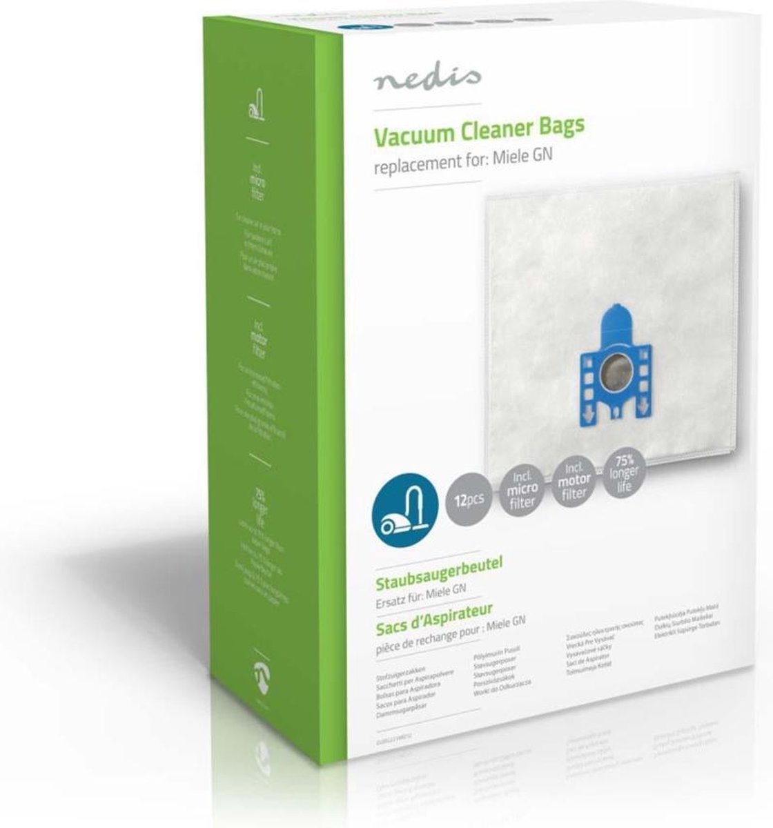 Nedis Dubg221mie12 Stofzuigerzak Miele Gn