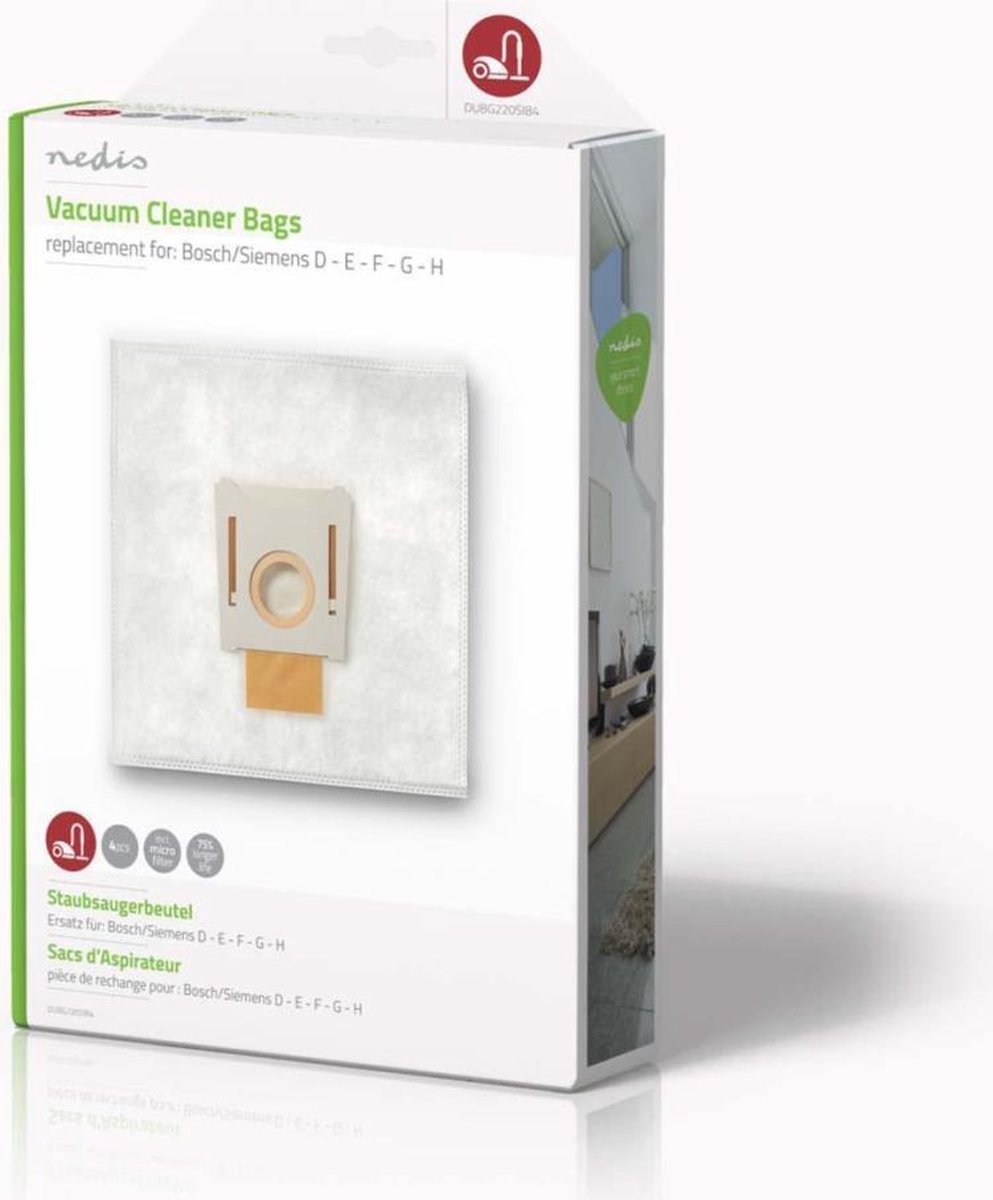 Nedis Dubg220sib4 Stofzuigerzak Bosch/siemens D - E - F - G - H