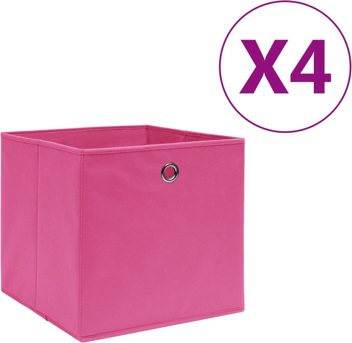 Vidaxl Opbergboxen 4 St 28x28x28 Cm Nonwoven Stof - Rosa