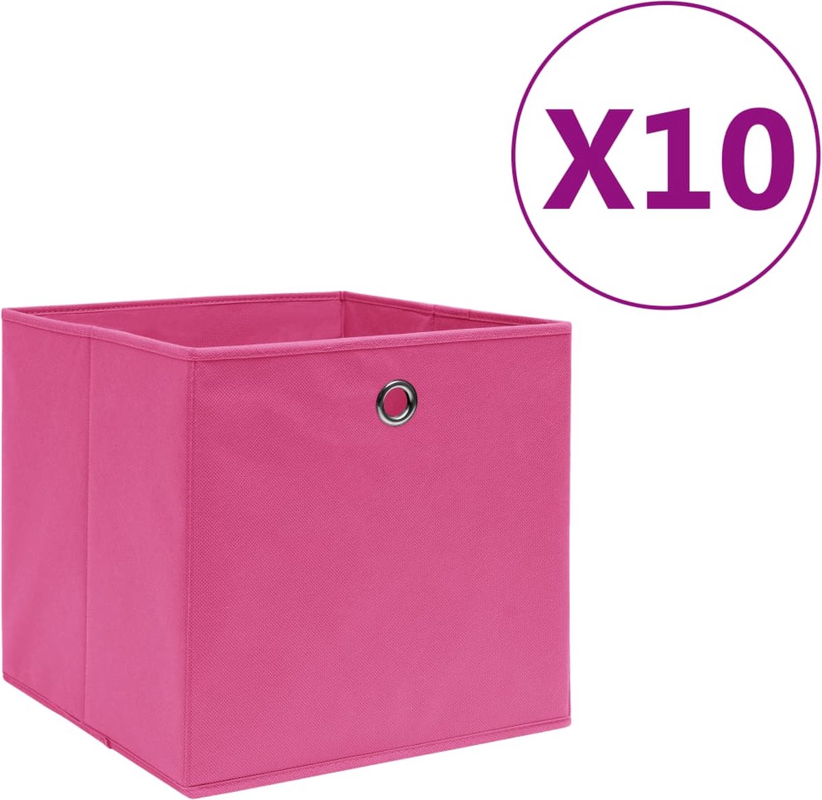 Vidaxl Opbergboxen 10 St 28x28x28 Cm Nonwoven Stof - Rosa