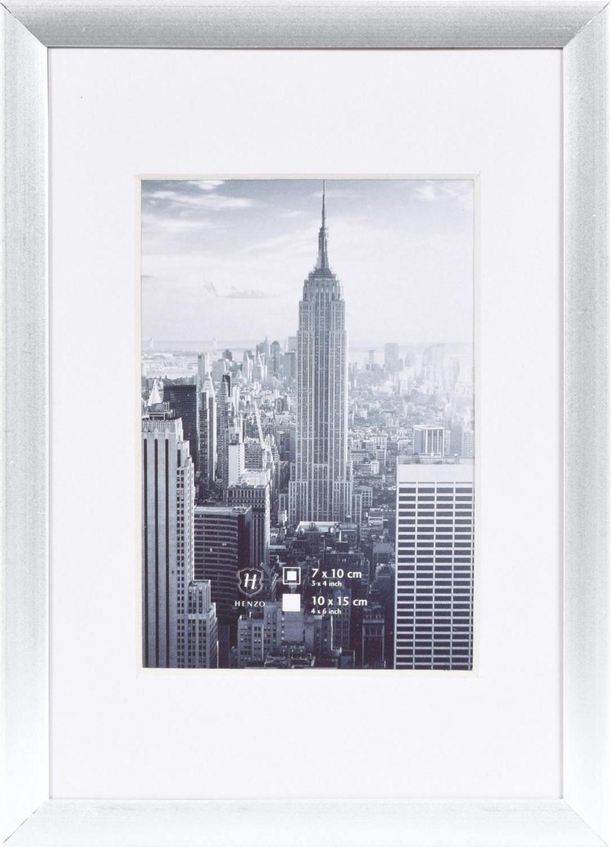 Henzo Fotolijst - Manhattan - Fotomaat 10x15 Cm - Zilver - Silver