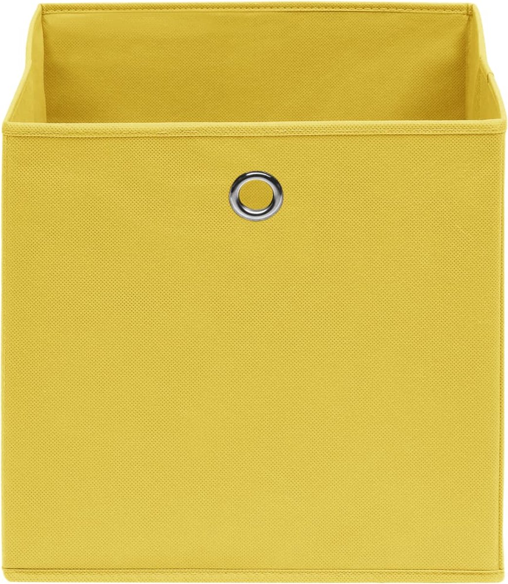 Vidaxl Opbergboxen 4 St 28x28x28 Cm Nonwoven Stof - Geel