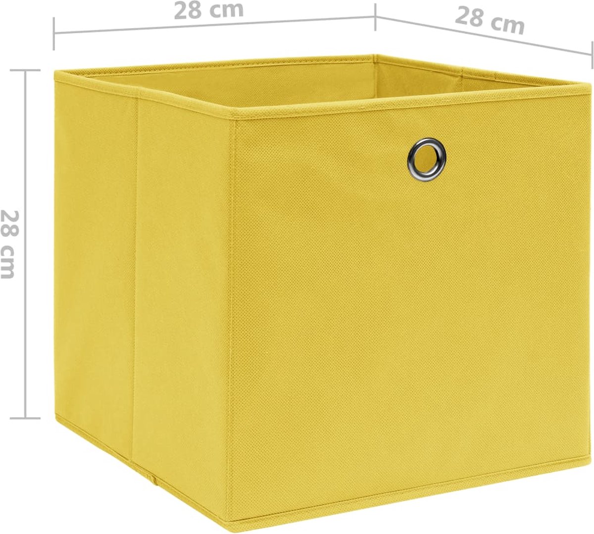 Vidaxl Opbergboxen 4 St 28x28x28 Cm Nonwoven Stof - Geel