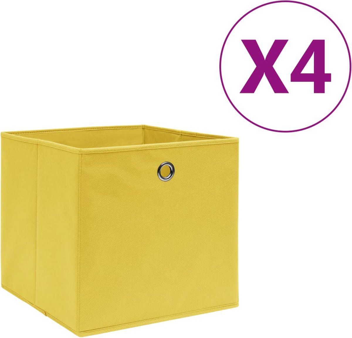 Vidaxl Opbergboxen 4 St 28x28x28 Cm Nonwoven Stof - Amarillo