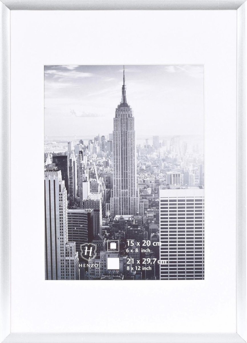 Henzo Fotolijst - Manhattan - Fotomaat 21x30 Cm - Zilver - Silver