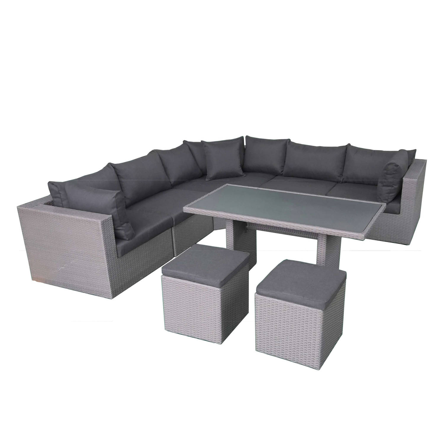 Fonteyn Lounge-/dining Set Salou Dark Grey - Grijs