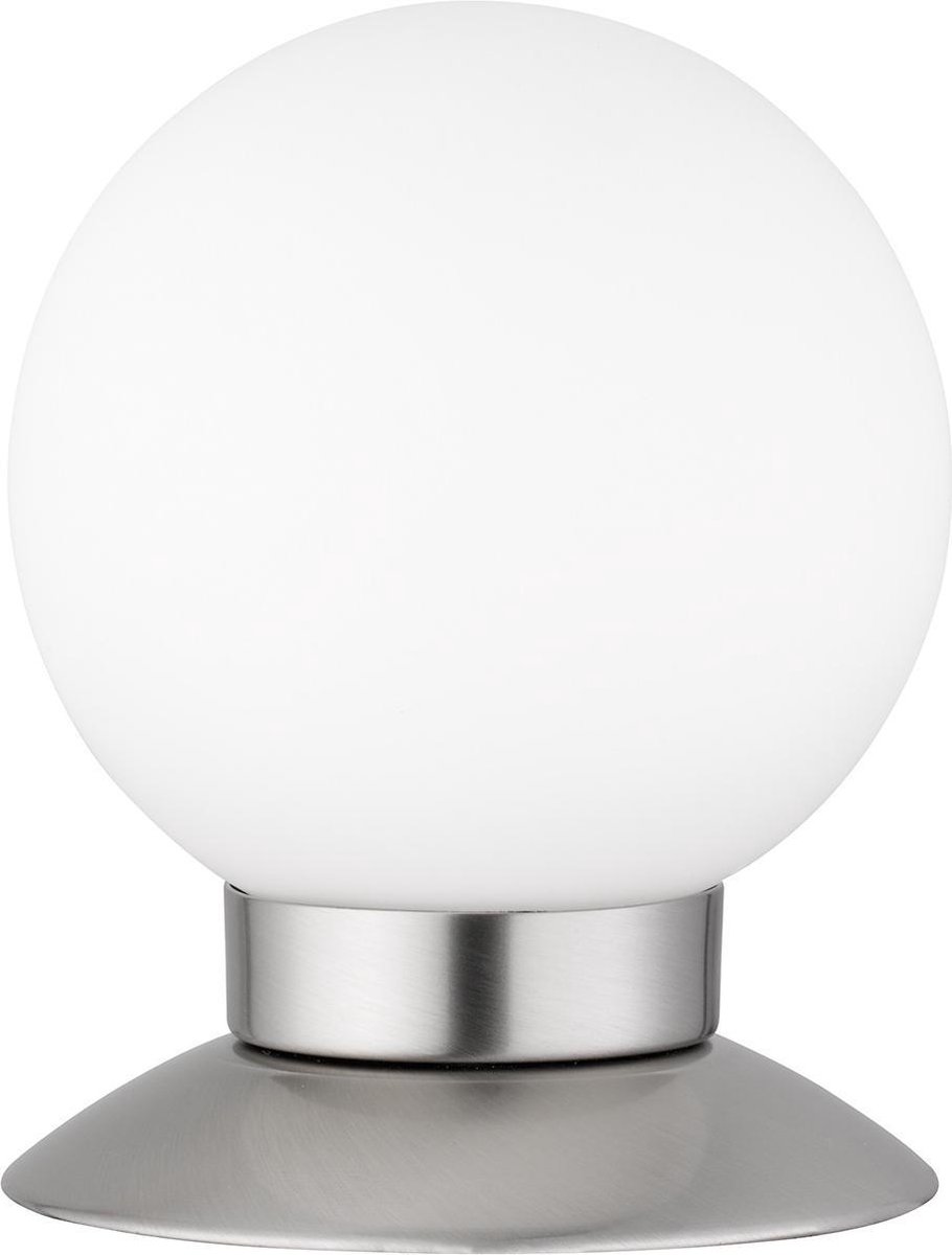 BES LED Led Tafellamp - Trion Princy - 3w - Warm 3000k - Dimbaar - Rond - Mat Nikkel - Aluminium - Wit