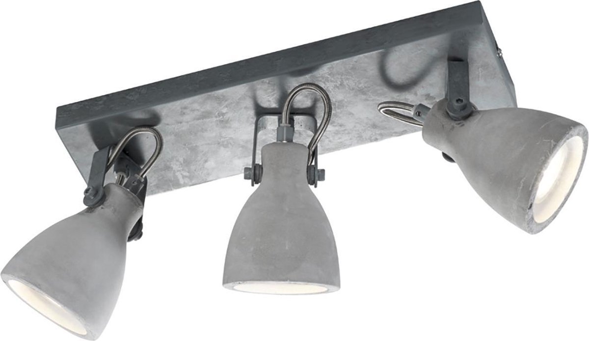 BES LED Led Plafondspot - Trion Conry - Gu10 Fitting - 3-lichts - Rechthoek - Mat Beton Look - Aluminium - Grijs