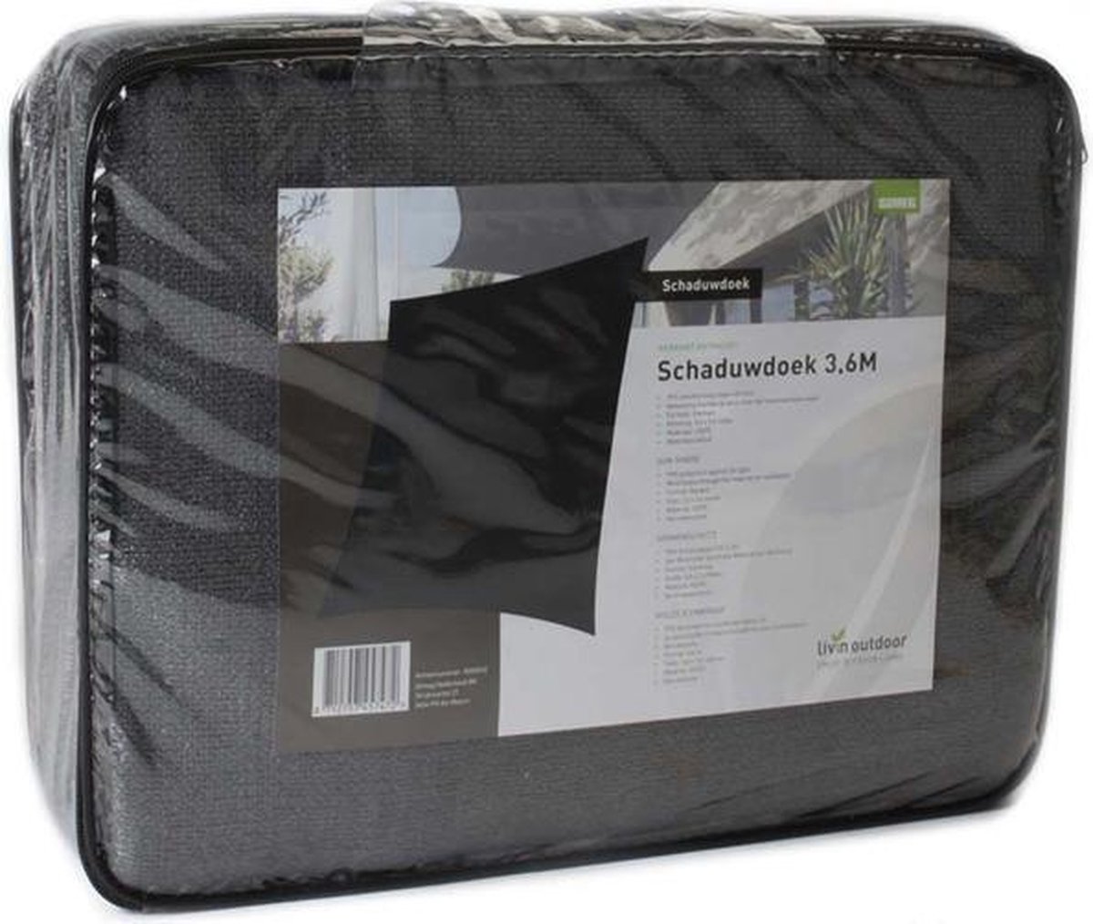 Schaduwdoek Outdoor Hdpe Vierkant 360x360 Cm Antraciet - Grijs