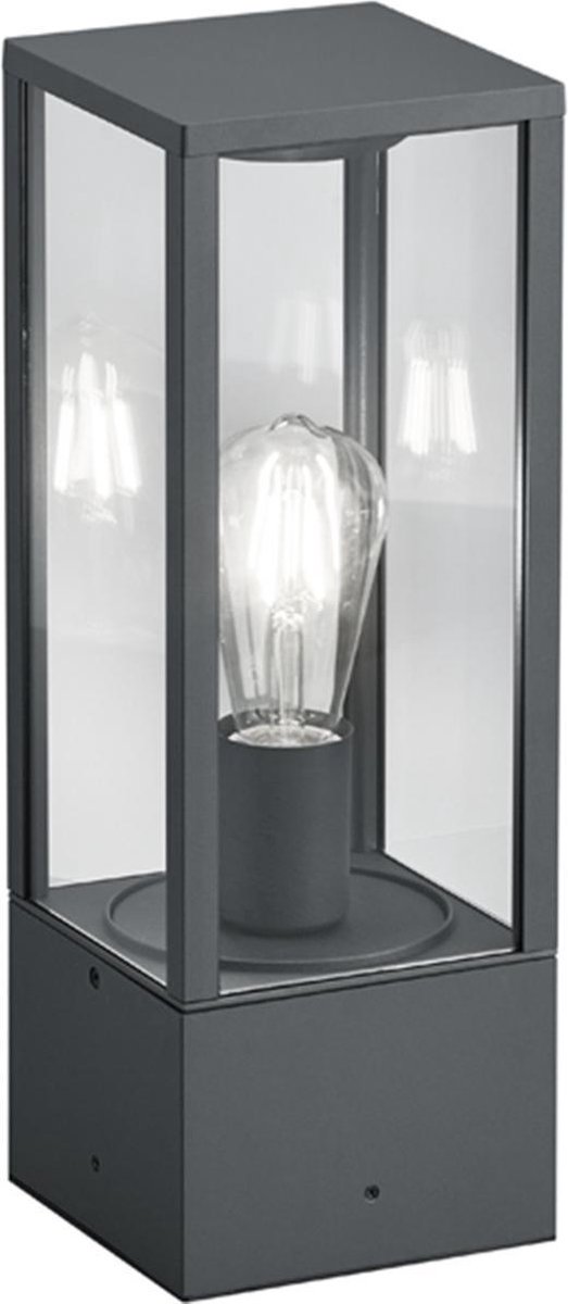 BES LED Led Tafellamp - Trion Garinola - E27 Fitting - Rechthoek - Mat - Aluminium - Grijs