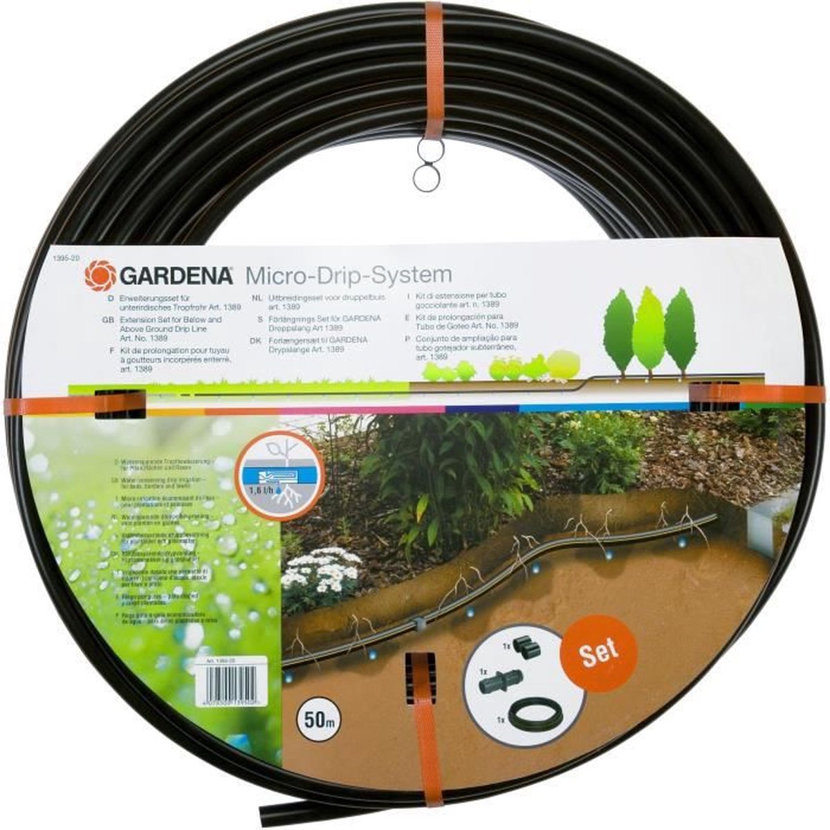 GARDENA Druppelbuis microdrip ondergr. 50m - Grijs