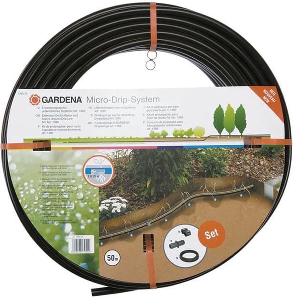 GARDENA Druppelbuis microdrip ondergr. 50m - Grijs