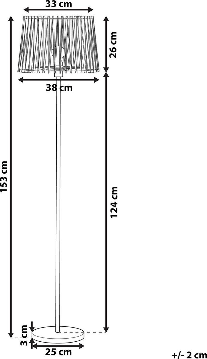 Beliani Forge Staande Lamp Metaal 38 X 38 Cm - Bruin