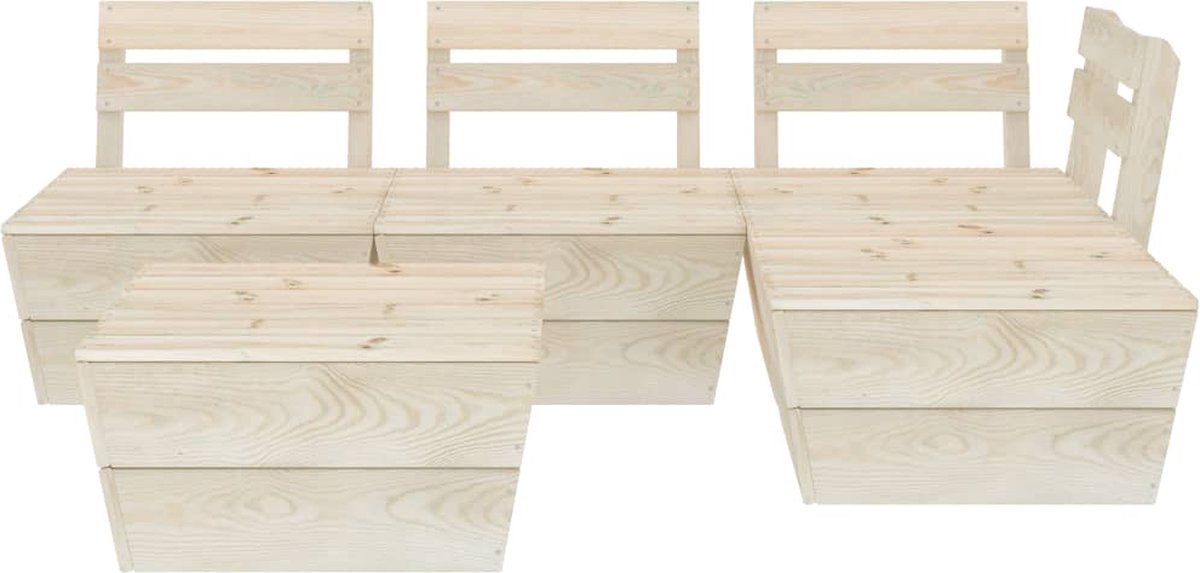 Vidaxl 5-delige Loungeset Pallet Geïmpregneerd Vurenhout - Beige