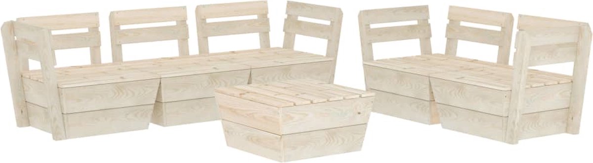 Vidaxl 6-delige Loungeset Pallet Geïmpregneerd Vurenhout - Beige