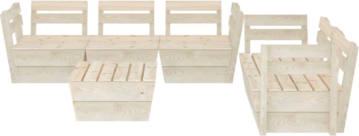 Vidaxl 6-delige Loungeset Pallet Geïmpregneerd Vurenhout - Beige
