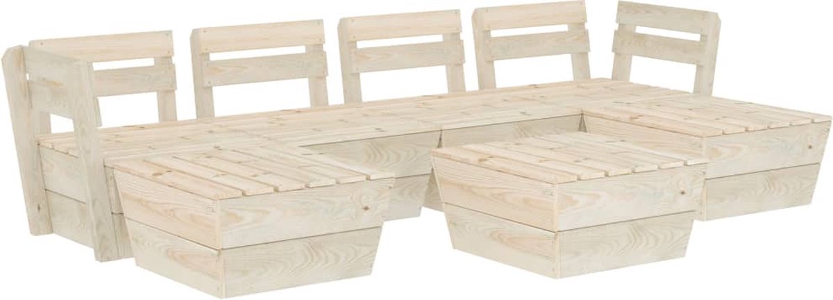 Vidaxl 7-delige Loungeset Pallet Geïmpregneerd Vurenhout - Beige