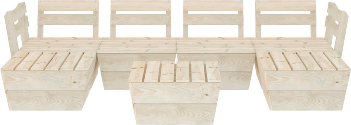 Vidaxl 7-delige Loungeset Pallet Geïmpregneerd Vurenhout - Beige