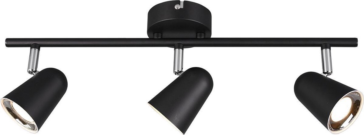 BES LED Led Plafondspot - Trion Toluno - 9w - Warm Wit 3000k - 3-lichts - Rechthoek - Mat - Kunststof - Zwart