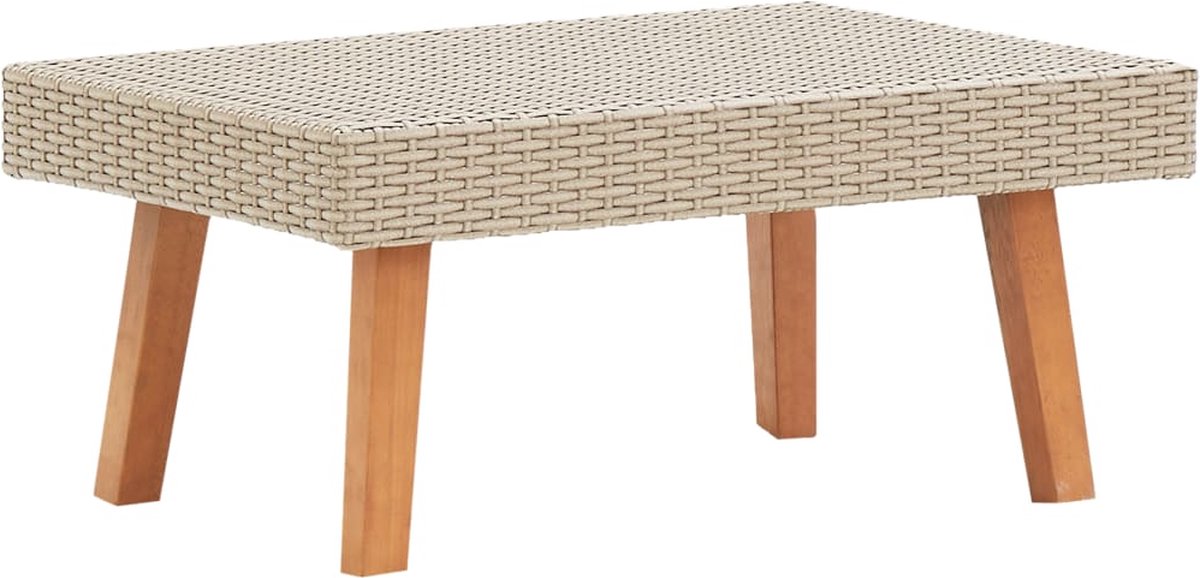 Vidaxl 2-delige Loungeset Met Kussens Poly Rattan - Beige