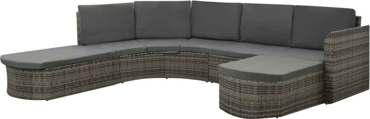 Vidaxl 4-delige Loungeset Met Kussens Poly Rattan - Grijs