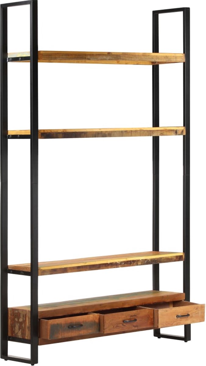 Vidaxl Hoge Kast 118x30x200 Cm Massief Gerecycled Hout - Bruin