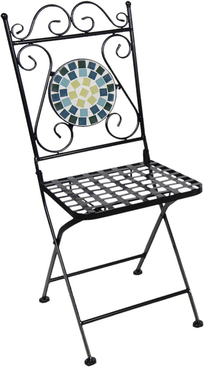 Clayre & Eef Bistroset Bistrotafel Bistrostoel (3-delig) 5y0768 Ø - Zwart