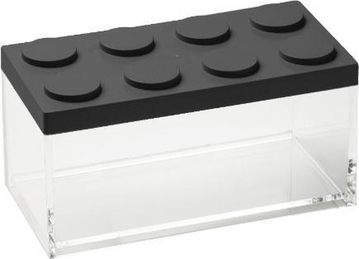 Omada Stapelbare, Brickstore Bewaarcontainer Breed, 1,5l, - Kunststof - - Zwart