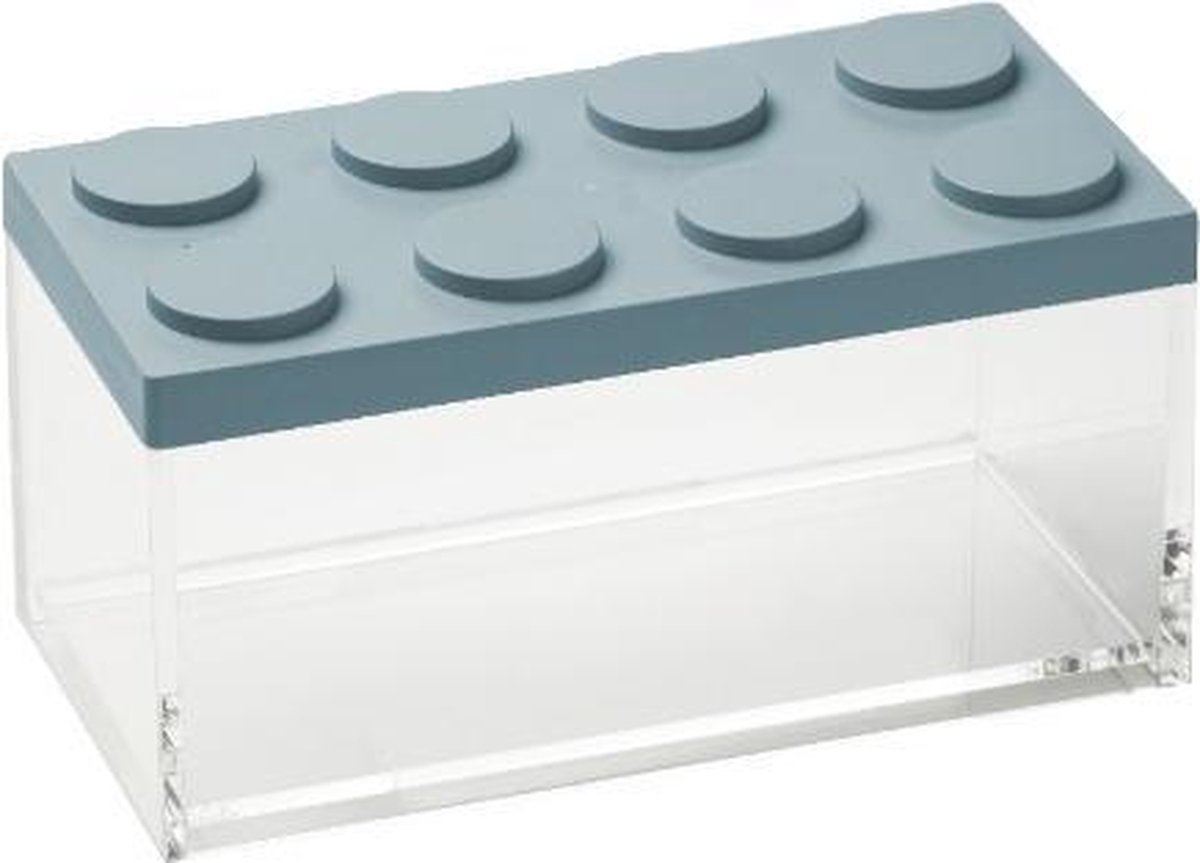 Omada Stapelbare, Brickstore Bewaarcontainer Breed, 1,5l, - Kunststof - - Blauw