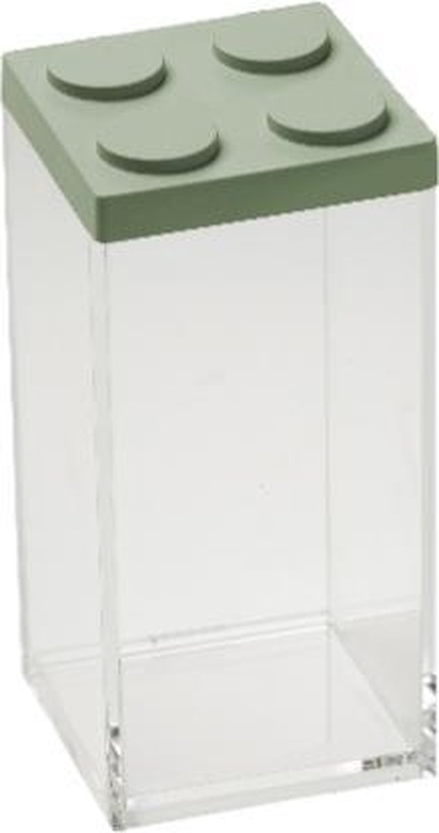 Omada Stapelbare, Brickstore Bewaarcontainer Hoog, 1,5l, - Kunststof - - Groen