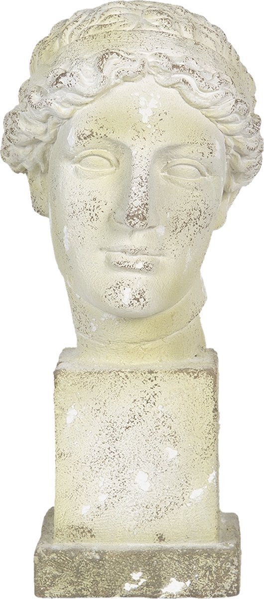 Clayre & Eef Decoratie Buste Vrouw 5mg0003 30*24*54 Cm - Magnesium - Wit