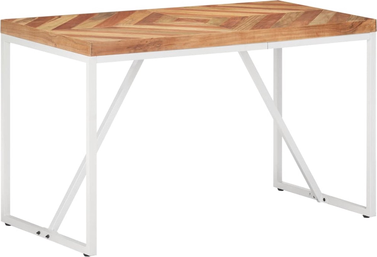 Vidaxl Eettafel 120x60x76 Cm Massief Acaciahout En Mangohout - Bruin