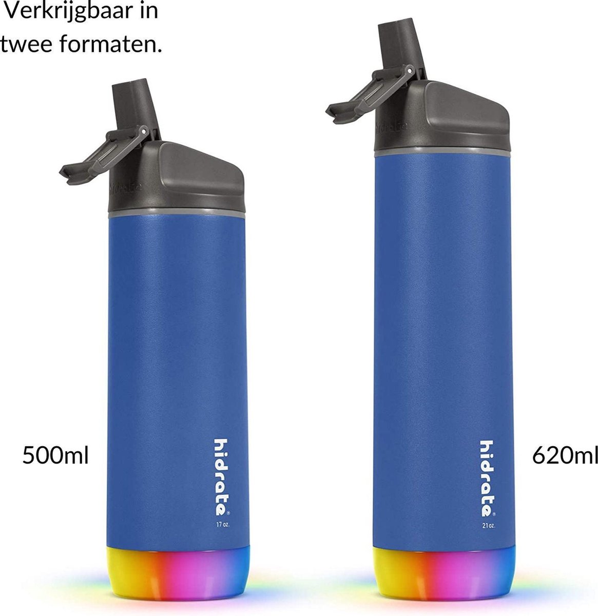 Hidrate Spark Steel Smart Waterfles - 620 Ml - Straw - Deep Blue - Blauw