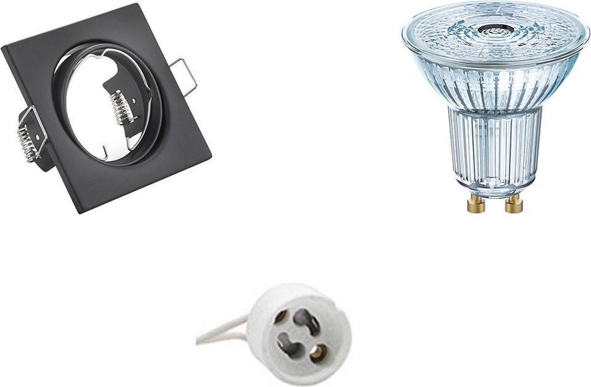 Osram - Led Spot Set - Parathom Par16 927 36d - Gu10 Fitting - Dimbaar - Inbouw Vierkant - Mat - 5.5w - Warm Wit - Zwart