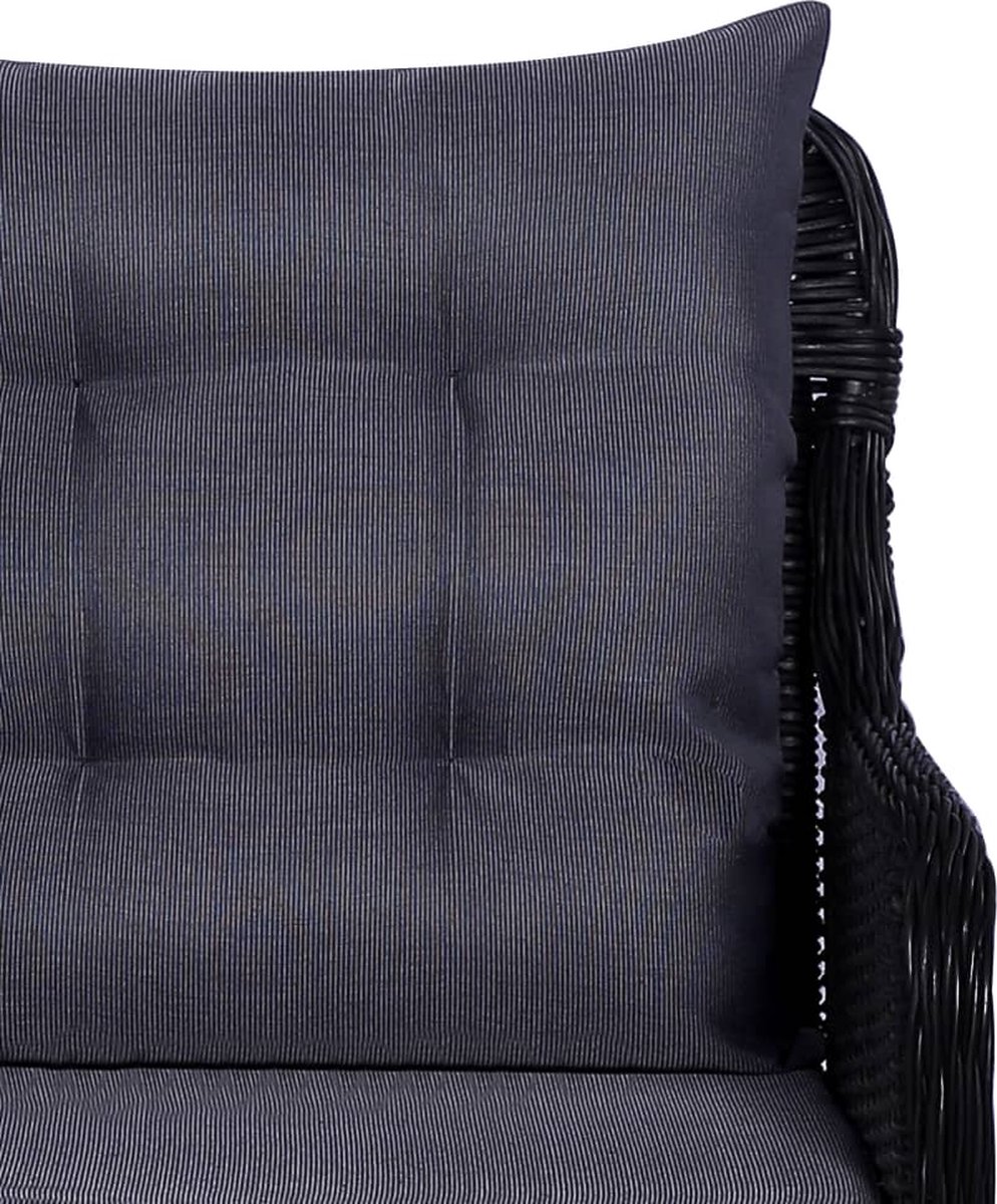 Vidaxl 9-delige Tuinset Poly Rattan - Zwart