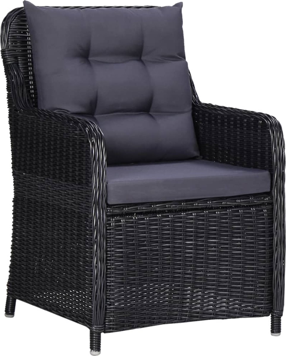 Vidaxl 11-delige Tuinset Poly Rattan - Zwart