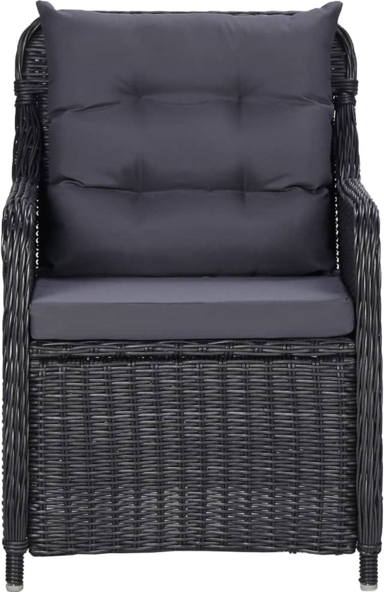 Vidaxl 11-delige Tuinset Poly Rattan - Zwart