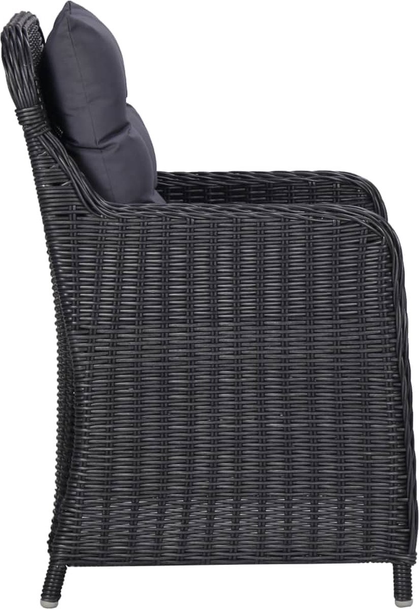 Vidaxl 11-delige Tuinset Poly Rattan - Zwart